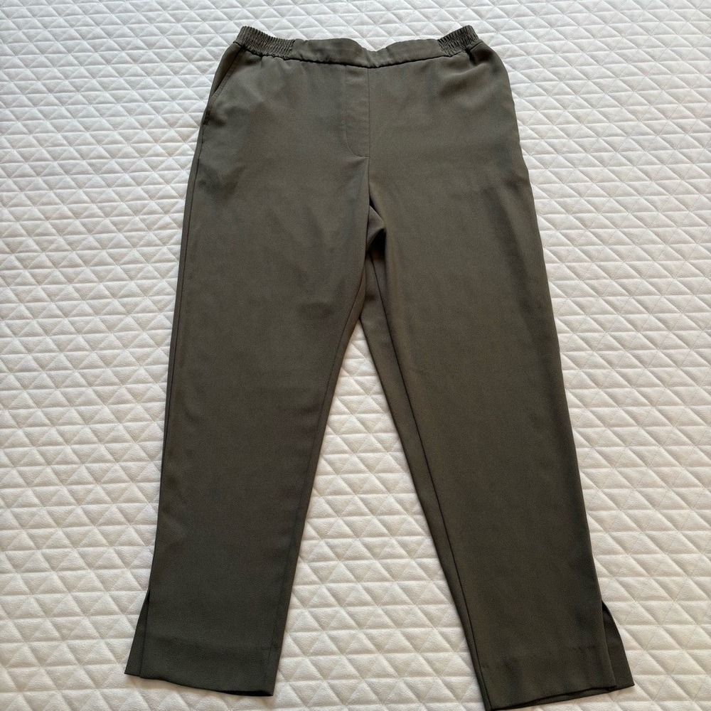 Anthropologie The Essential Pull On Trouser Women’s Crop Pants  Sz S Olive Green